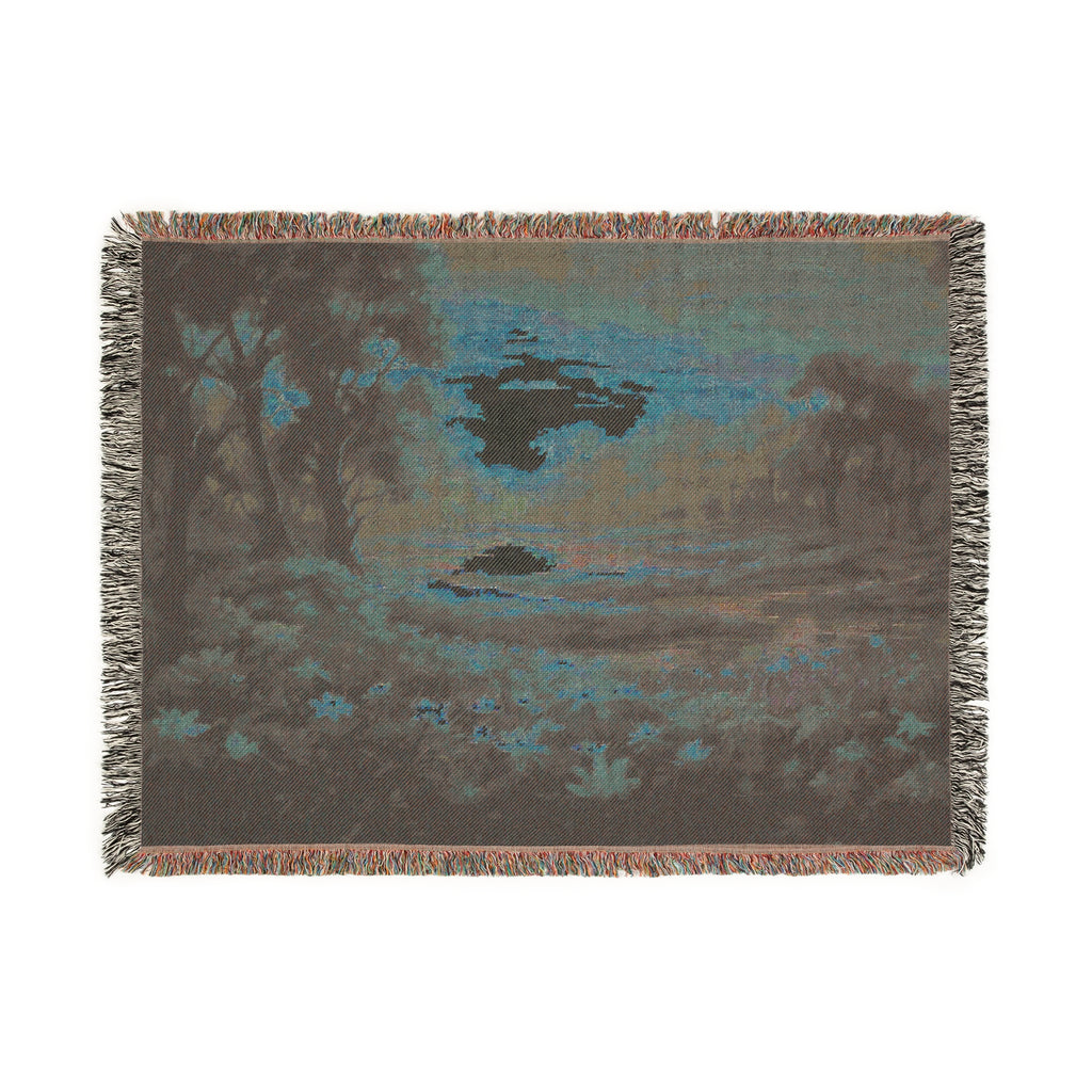 "I am Well" Sunset Woven Blanket |  Landscape Throw for Living Room & Bedroom