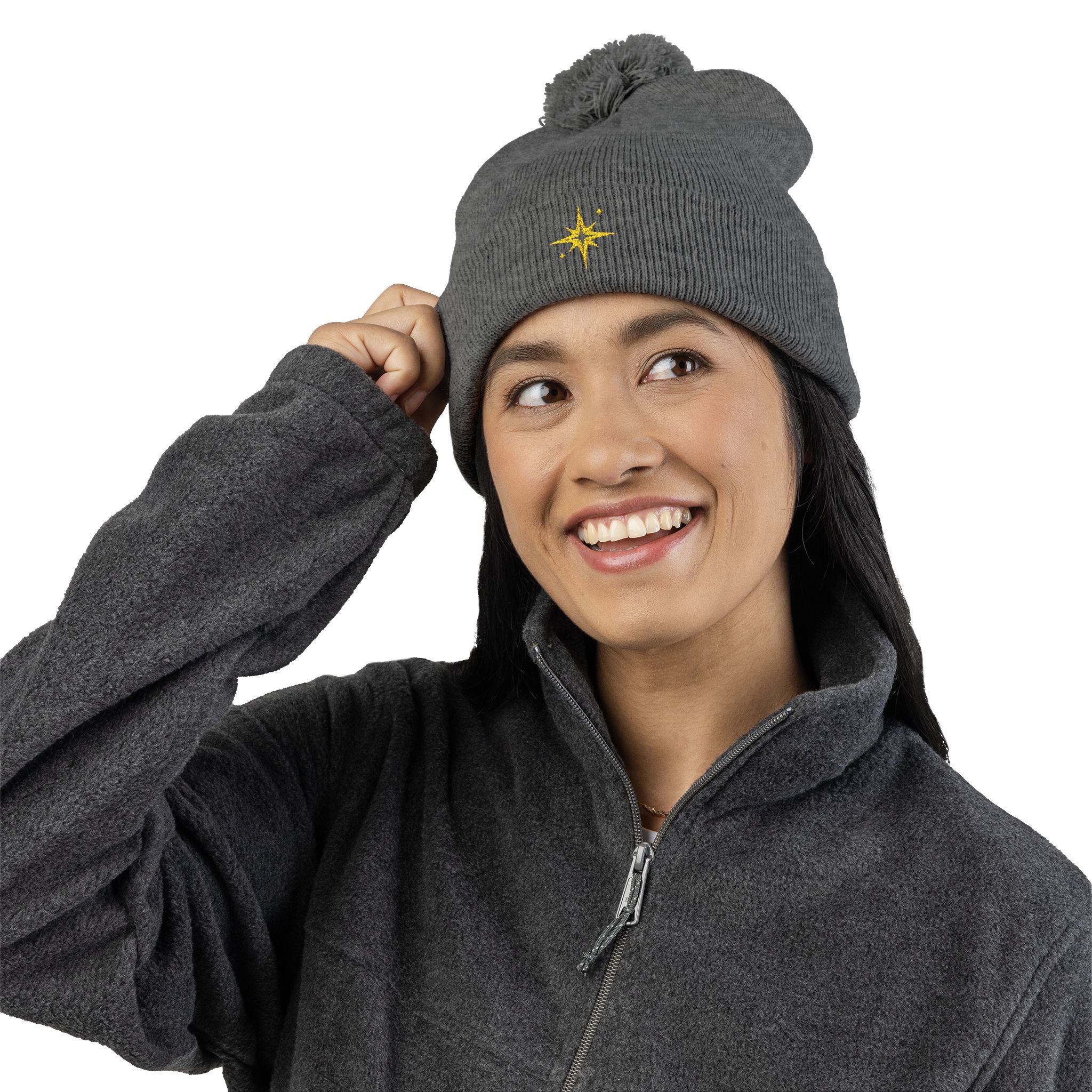 'Get Centered' Pom-Beanie