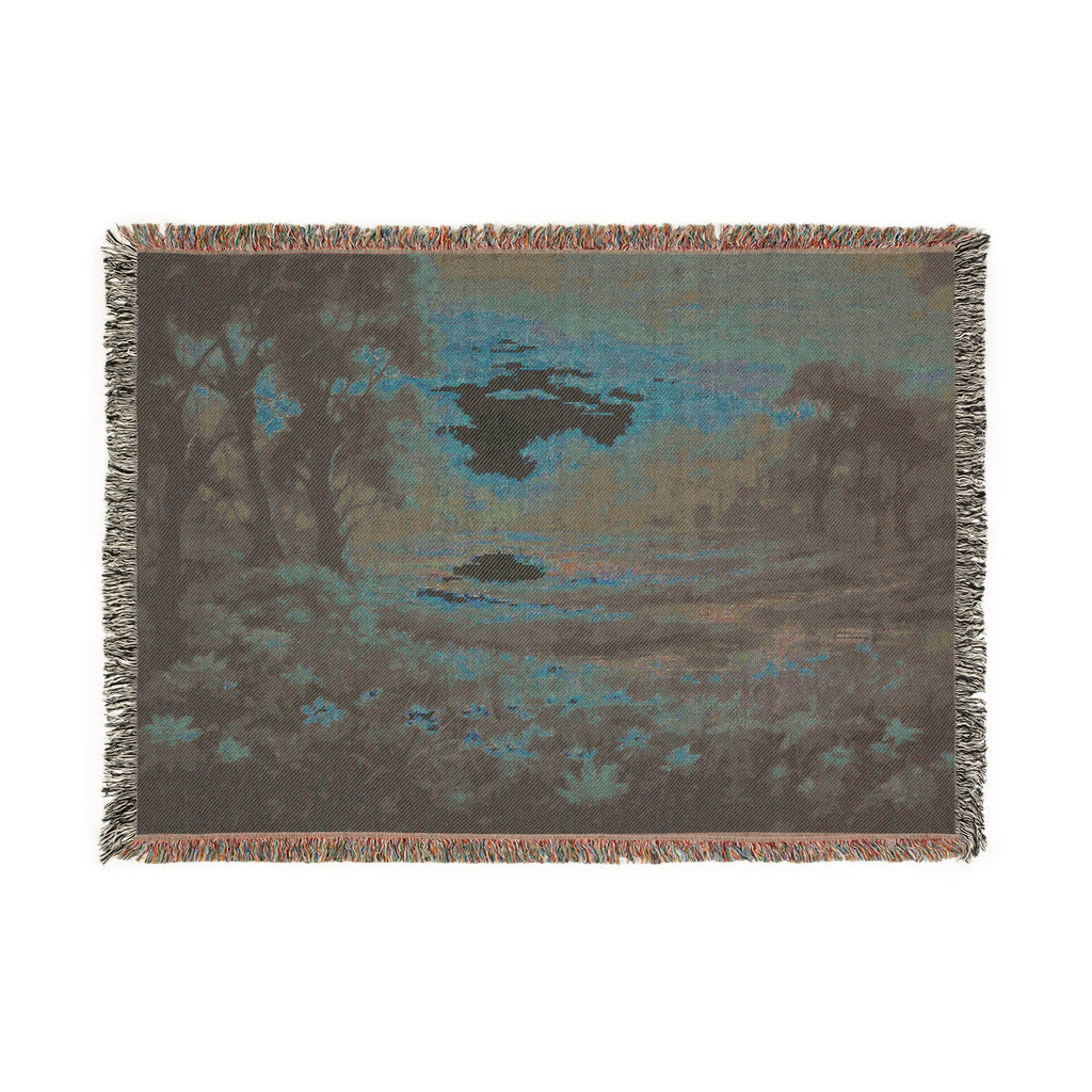 "I am Well" Sunset Woven Blanket |  Landscape Throw for Living Room & Bedroom
